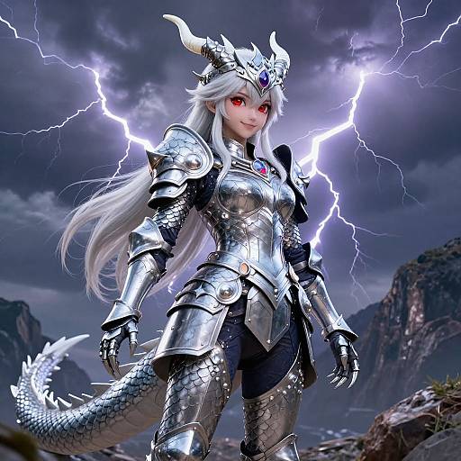 Thunder Dragon Warrior in Detailed Armor