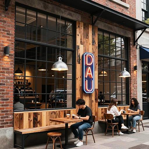 Industrial Chic Cafe Exterior Design