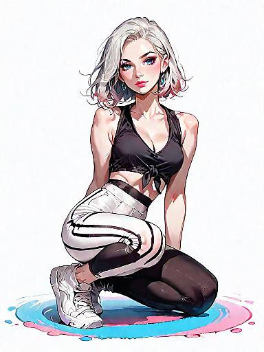 Sporty Chic Girl in Full Body Shot