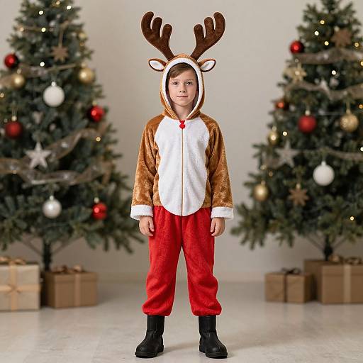 Adult Male in Reindeer Christmas Costume