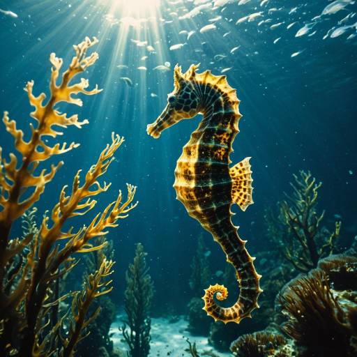 Seahorse in Underwater Kelp Forest Seahorse in Underwater Kelp Forest