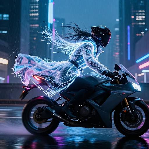 Futuristic Sci-Fi Coat on Motorbike