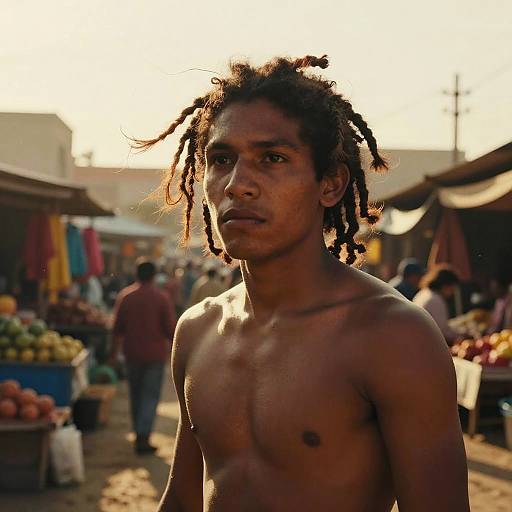 Evocative South American Portrait at Market