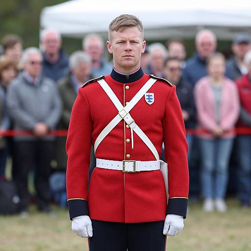 English Guard in Uniform Crowd