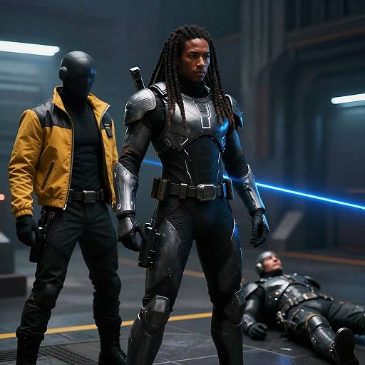 Dramatic Sci-Fi Action With Armored Warriors