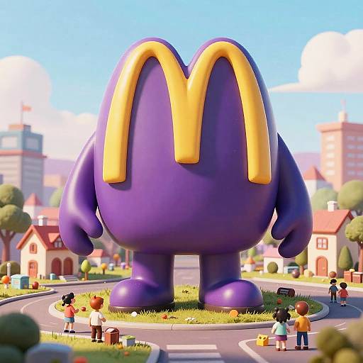 Whimsical Purple Giant Mascot