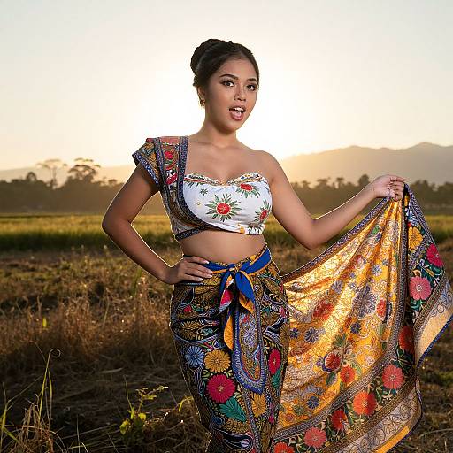 Young Filipina in Traditional Costume