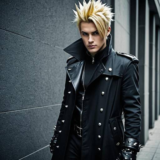 Demyx Cosplay Costume with Spiked Hairstyle