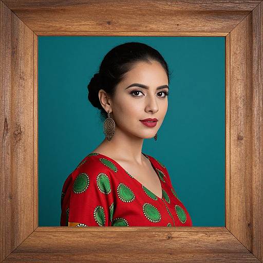 Rustic Framed Portrait of Woman