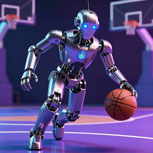 Futuristic LeBron AI Basketball Robot