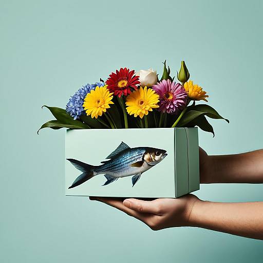 Photorealistic Still Life: Fish in Gift Box