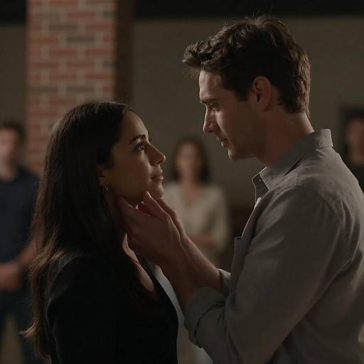 Dimly Lit Intimate Couple Portrait