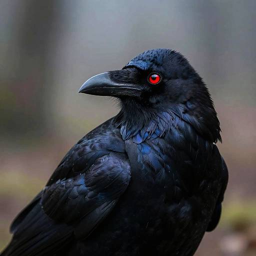 Photorealistic Raven with Glowing Eyes