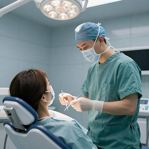 Surgeon Preparing for Dental Procedure