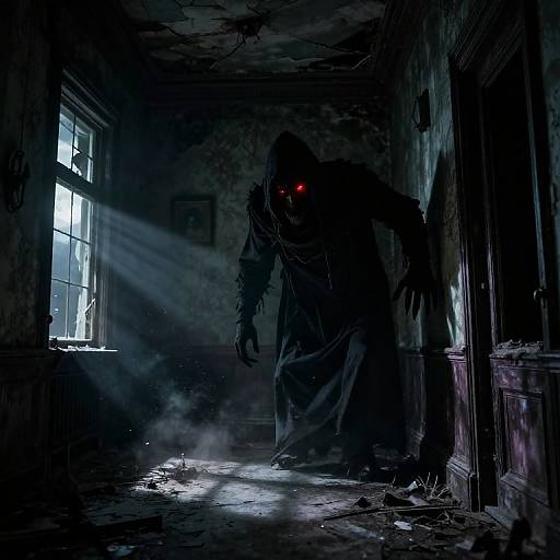 Gothic Horror Shadow in Haunted Mansion