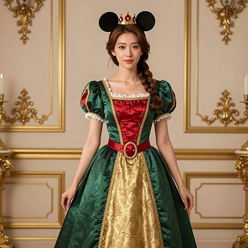 Asian Woman in Medieval-Style Disney Princess Costume