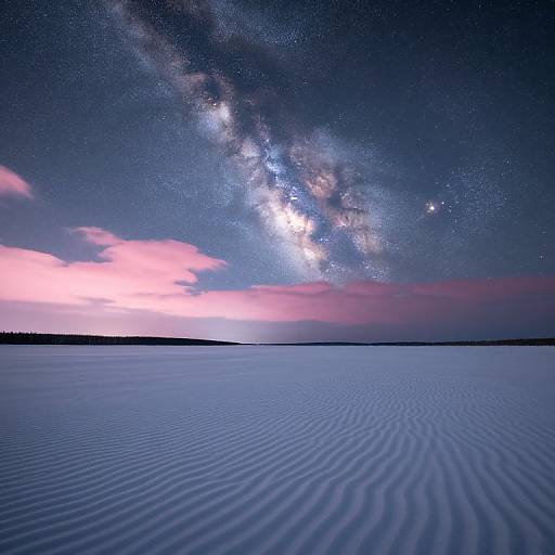 Twilight Snowscape Under Milky Way