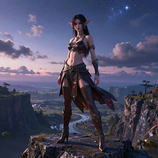 Sexy Goblin Girl on Mystical Cliff