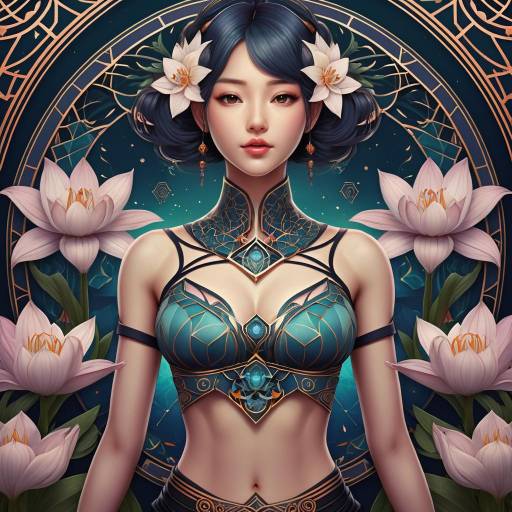 Anime Character in Art Nouveau Style