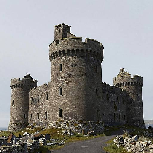 Dystopian Coastal Castle Ruins