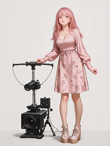 Realistic Woman in Layered Fashion