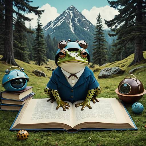 Frog Librarian in Mountain Glade