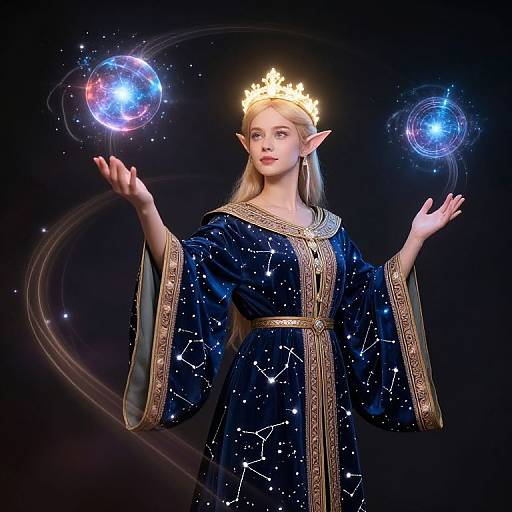 Astral Elf Mage Casting Cosmic Spells