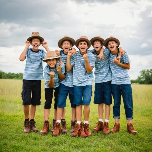 Joyful Boys Playing Under Cloudy Sky