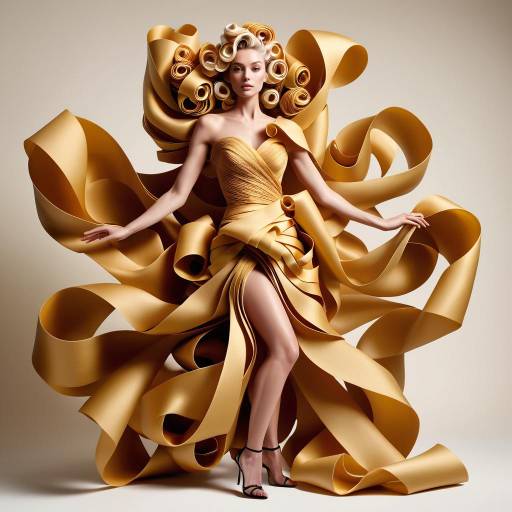 Surreal Fashion: Woman Wrapped in Pasta