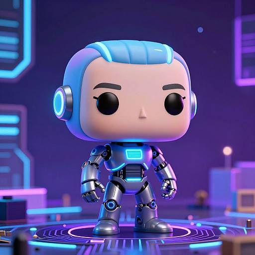 AI Funko Pop on Neon Circuit