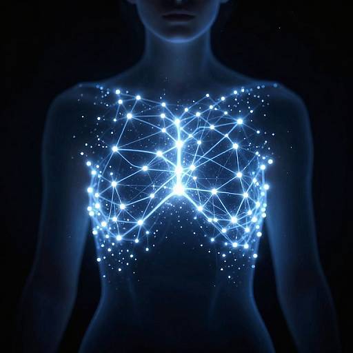 Luminous Celestial Figure with Radiant Veins