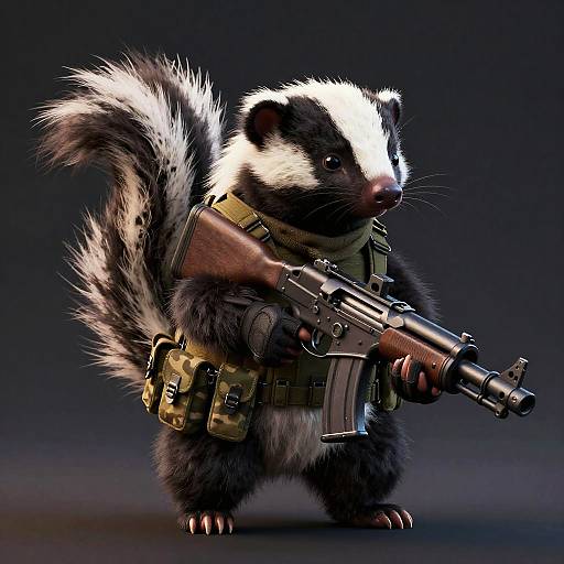 Highly Detailed Skunk Soldier with RPG