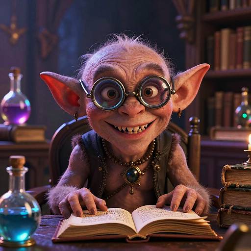 Cunning Goblin in Enchanted Library