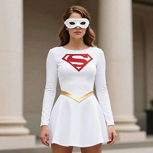 Supergirl in White Costume Portrait
