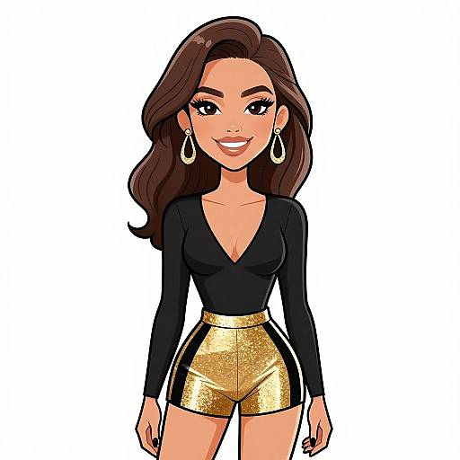 Elegant Woman in Metallic Evening Wear