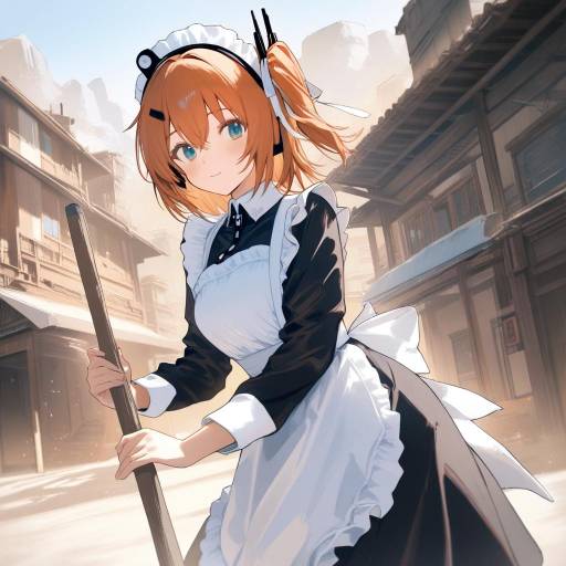 Cowgirl Maid in an Old West Town