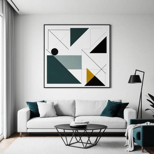 Minimalist Geometric Art in Modern Living Room