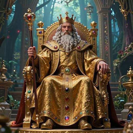 Wise King on Ornate Throne