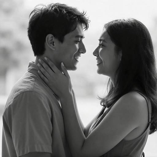 Intimate Black-and-White Couple Portrait