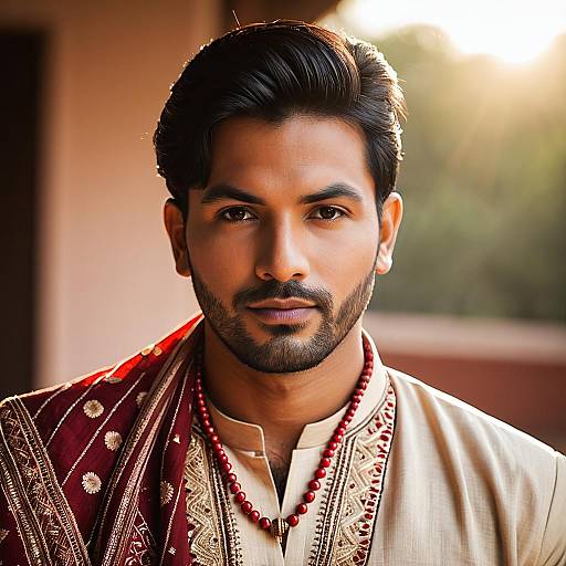 Handsome Indian man in traditional kurta