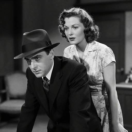 Vintage Black-and-White Film Scene