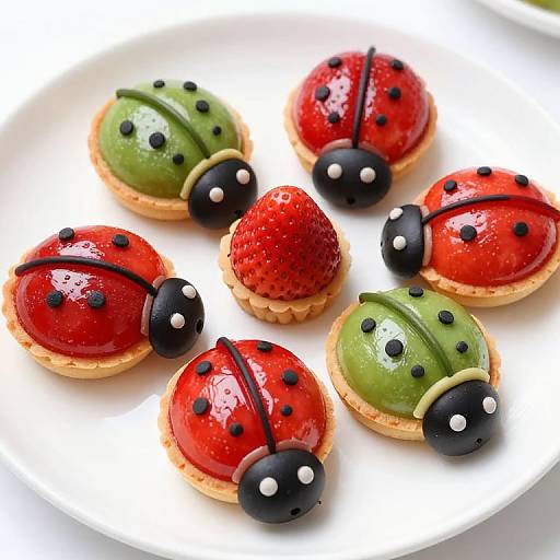 Colorful Ladybug Fruit Tarts