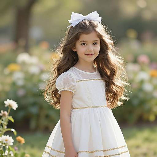 Young Girl in Sunlit Garden