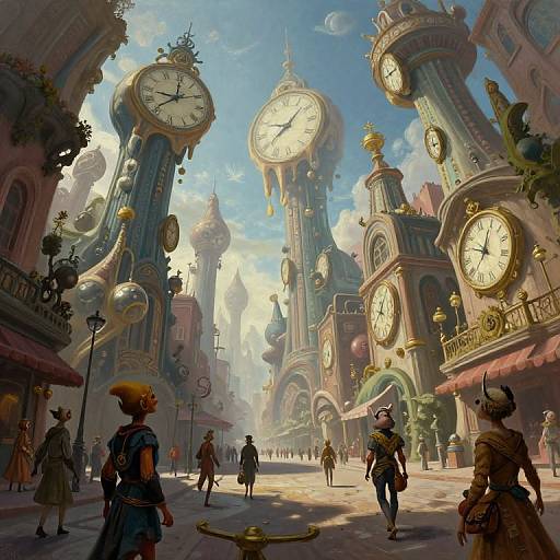 Surreal Dreamlike Cityscape with Creatures