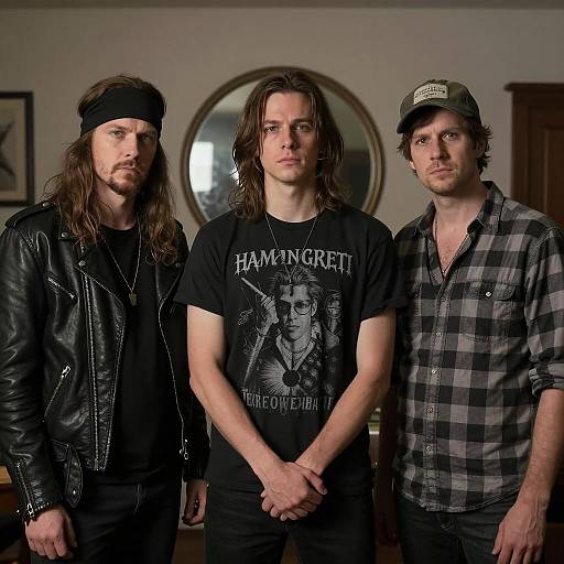 Three Men in a Dimly Lit Room