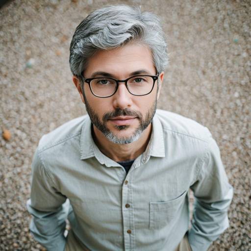 Portrait of Man with Salt-and-Pepper Hair and Glasses