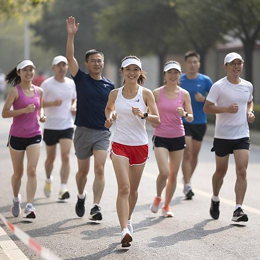 Energetic Group of Runners in Motion