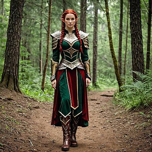 Female Elf Cosplay in Fantasy Forest