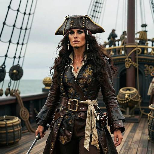 Fearless Pirate Queen on Deck