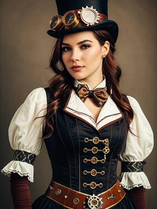 Photorealistic Steampunk Lady Portrait